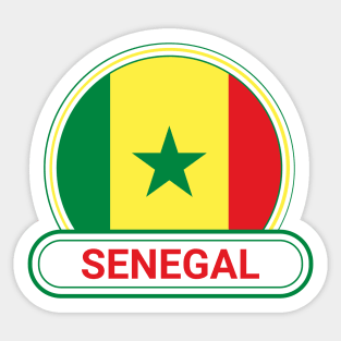 Senegal Country Badge - Senegal Flag Sticker